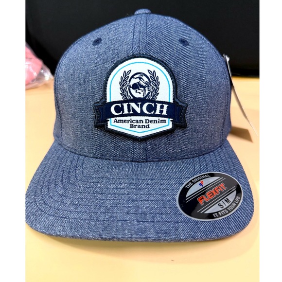 Size S/M Cinch American Denim‎ Brand Baseball Cap Flexfit Hat S/M - Picture 1 of 3